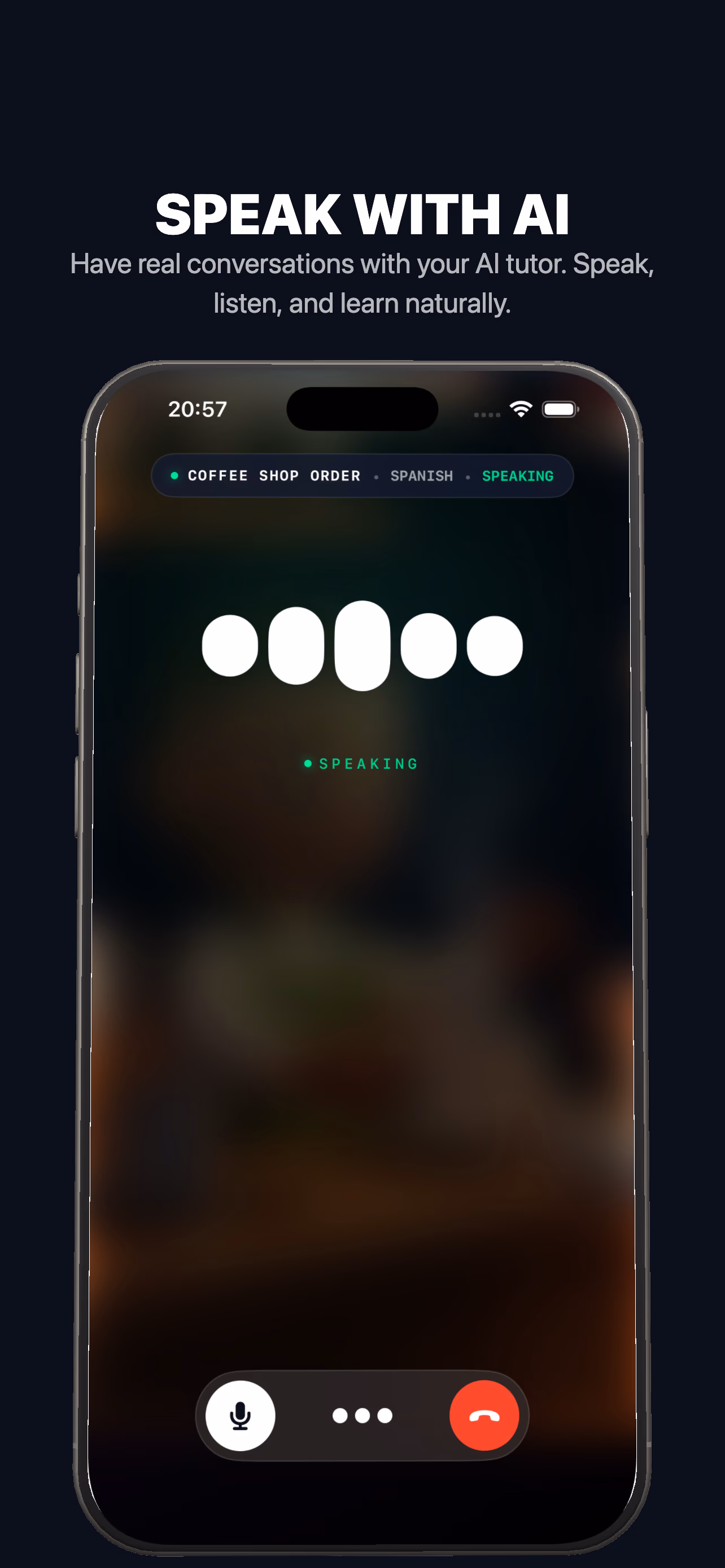 Nomino AI language tutor chat interface with real-time feedback